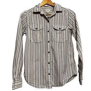 Filson Striped Cotton Button Down Shirt Small Women’s Casual Comfy Gorpcore